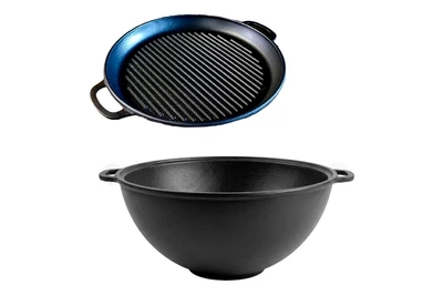 Казан чавунний My-dishes 400мм x 15л татарський (13.7кг) з кришкою-сковородою гриль (V15CPGr)