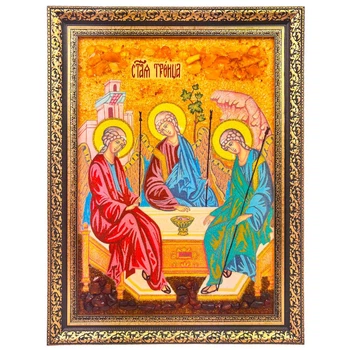 Икона из янтаря "Святая Троица" 20x30 см