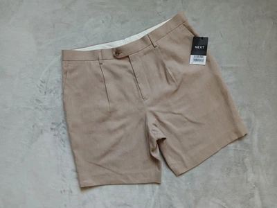 Шорты Next (лён и полиэстер) р. 34 Slim Fit - Светло-коричневые