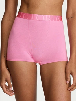 Женские трусики Victoria's Secret (26599587955) Exploded Logo Cotton High-Waist Boyshort XL розовые