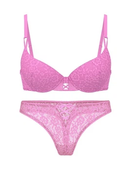 Комплект белья Victoria's Secret бюст и трусики тонг 1160873488 (Розовый 38C/XL)