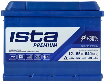 Автомобільний акумулятор ISTA Premium 65Ah 640A L+ (5654602250