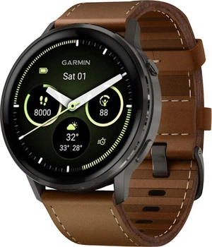 Смарт-годинник Garmin Venu 4 45 mm Розміри: Brown Leather Band (010-03014-03)
