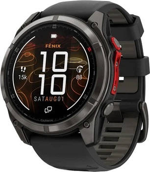 Смарт-часы Garmin Fenix 8 Pro 51 mm MicroLED Carbon Gray Titanium with Black/Pebble Gray (010-03380-00/01)