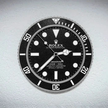 Сувенирные настенные арт часы Rolex 3D Printed Black-White