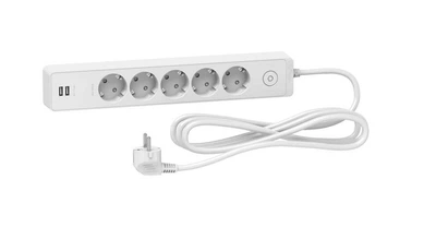 Мережевий подовжувач Schneider Electric 5 розеток + 2 USB 3м Білий (ST945U3W)