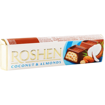 Батончик Coconut&Almonds Молочно-шоколадный с миндалем и кокосом 38 г