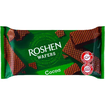 Roshen Wafers — хрусткі вафлі з какао-начинкою 75% какао 11% 216 г