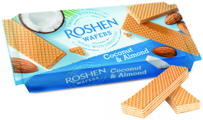 Roshen Wafers — вафлі з кокосом та мигдалем 216г