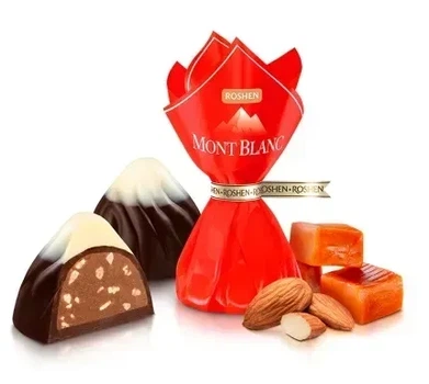 Конфеты "Monblanc" с карамелью и миндалем, 100г.