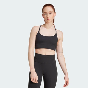 Женское бра adidas All Me Light Support Rib Long Line adidas JL5541 (XL) черный (4068811366681)