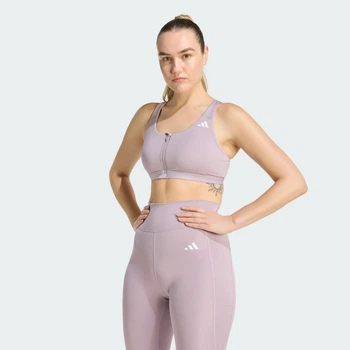 Женское бра Optime Essentials Workout Zip-Front Medium Support adidas KA4746 (L) фиолетовый (4068822360470)