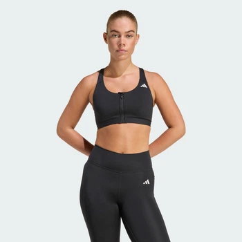Женское бра Optime Essentials Workout Zip-Front Medium Support adidas KB4386 (XL) черный (4068822541596)