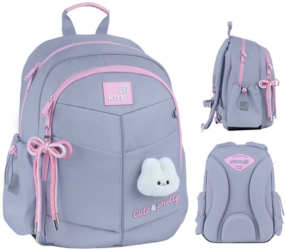 Рюкзак шкільний Kite 771S для дівчинки Сірий 36x25x12см 12 л легкий Ортопедичний 1-4 клас спинка Ergo Kids (K26-771S-1)