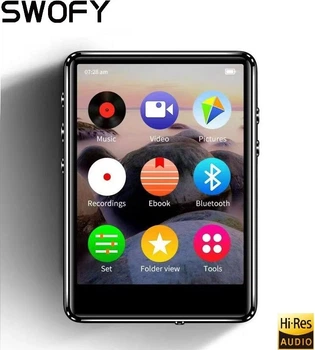 Hi-Fi MP3-плеер SWOFY X65, 16 Гб встроенной памяти, Bluetooth, сенсорный экран 2,8 дюйма, FM, функция возобновления прослушивания с места остановки, внешний динамик + защитная пленка,