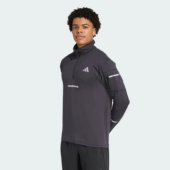 Мужская спортивная кофта Adi365 Running CLIMAWARM+ Half-Zip adidas JP3843 (XL) черный (4068807964013)