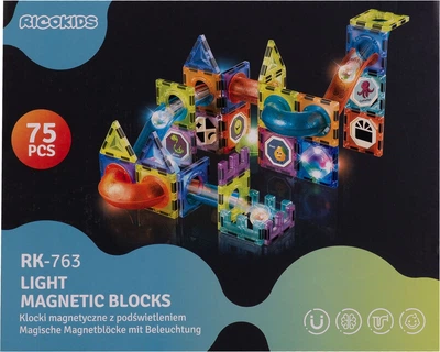 Магнітний конструктор RICOKIDS з підсвічуванням RK-763 75 елементів (5903890617035)