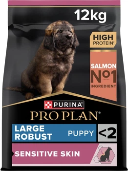 Сухий корм для собак Purina Pro Plan Large Robust Puppy Sensitive Skin з лососем для цуценят великих порід масивної статури з чутливою шкірою 12 кг (8445290502254)