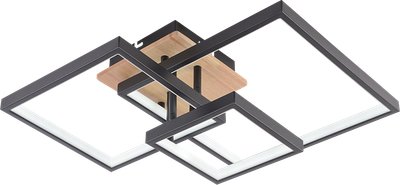 Потолочная люстра VALESO LED DK6589-3 BK+WOOD 102W Черный + дерево