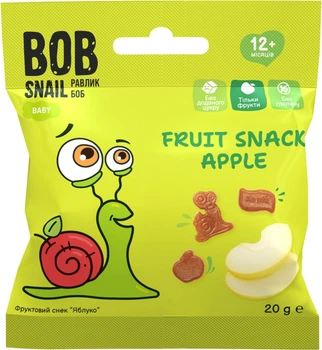 Натуральные снеки для детей Bob Snail Яблоко 20 г (4820219347835)