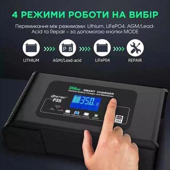 Зарядное устройство HTRC 35A Smart Charger 12V/24V для Lithium, LiFePO4, AGM/GEL