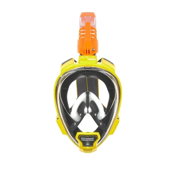 Маска Ocean Reef Aria QR + Full Face жёлтая L/XL не запотевающая позволяет дышать носом (OR019025)