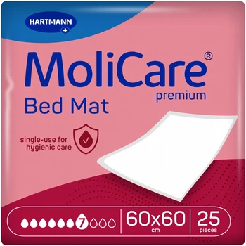 Пеленка поглощающая гигиеническая Hartmann MoliCare Premium Bed Mat 7 капель 60x60 см 25 шт (4052199505138)