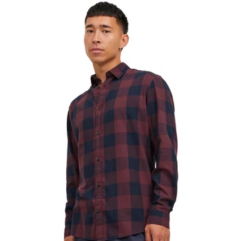 Сорочка з довгим рукавом JJEGINGHAM TWILL SHIRT L/S NOOS Jack & Jones 12181602-Port Royale XL Червоний (5714921625758)