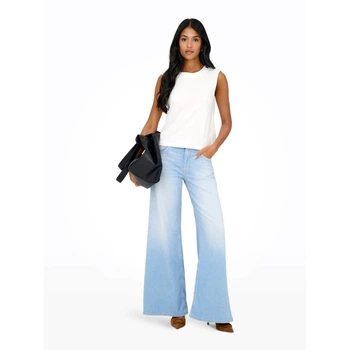 Джинси ONLCALIFORNIA MW WD FLAR DNM REA004 NOOS ONLY 15365471-Light Blue Denim 26 32 Блакитний (5715833353708)