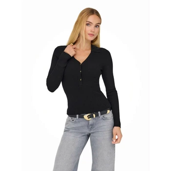 Поло ONLMILA LS RIB POLO PULLOVER CS KNT ONLY 15368861-Black L Чорний (5715829620517)