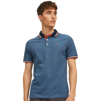 Поло JJEPAULOS POLO SS NOOS Jack & Jones 12136668-Denim Blue S Синій (5714499743762)