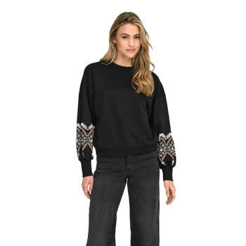 Світшот ONLBROOKE L/S O-NECK FLOWER SWT NOOS ONLY 15216364-Black XS Чорний (5715732997867)