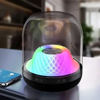 Акумуляторна Bluetooth колонка LP 91 BT портативна бездротова акустика 10 Вт з RGB підсвіткою Bluetooth 5.4 USB AUX TF картою Type-C акумулятором 2000 мА·год та потужним басовим звучанням