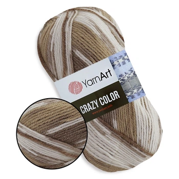 YarnArt Crazy Color, №139 - пряжа напіввовняна, 100 г/260 м, 25% вовна 75% акрил, секційне фарбування для джемперів, жилетів, Крейзі Колор