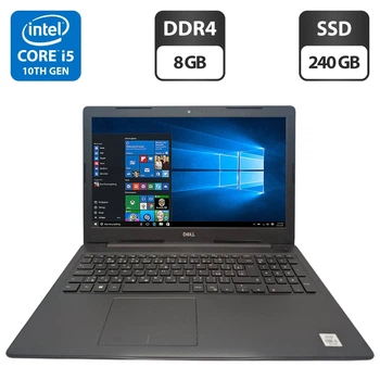Ультрабук Dell Inspiron 3593 / 15.6" (1920x1080) IPS / Intel Core i5-1035G1 (4 (8) ядра по 1.0 - 3.6 GHz) / 8 GB DDR4 / 240 GB SSD / Intel UHD Graphics / WebCam б/у