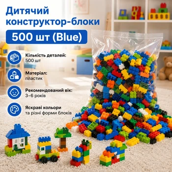 Дитячий конструктор-блоки 500 шт (Blue)
