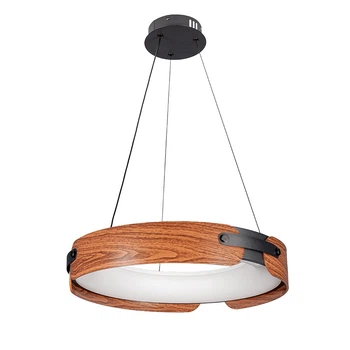 Люстра підвісна світлодіодна LED кільце Levistella 781P3958 (480) DWD чорна + темне дерево