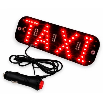 Табличка TAXI светодиодная от прикуривателя (BIG) Красный (70029)