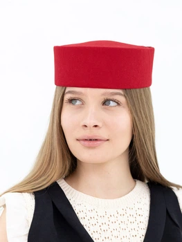 Шляпа таблетка коттоновая D.Hats цвет красный