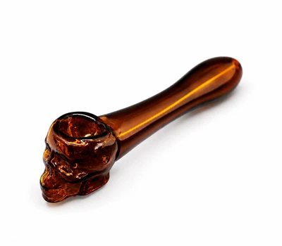 Стеклянная трубка для курения Skull Pipe Жёлтый