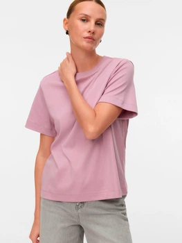Футболка хлопковая женская Vero Moda 10294544 XS Mauve Shadows (5715870850833)