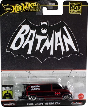 Model samochodu Mattel Hot Wheels Premium Pop Culture Batman 1985 Chevy Astro Van Biało-czarny HVJ48 (194735205288)