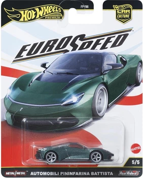 Model samochodu Mattel Hot Wheels Premium Car Culture Euro Speed Automobili Pininfarina Battista Srebrzysto-błękitny JBK77 (194735262304)