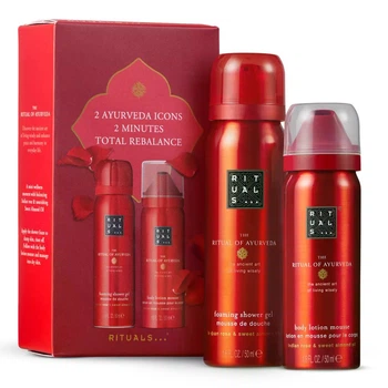 Подарочный набор RITUALS of Ayurveda mini (гель для душа 50 мл/лосьон для тела 50 мл)