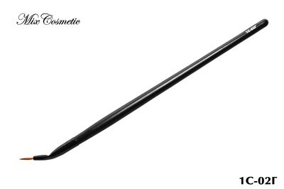 Кисть для нанесения подводки изогнутая форма MixCosmetic ворс колонок (соболь) 1C-02