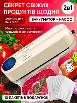 Вакууматор для їжі продуктів насос вакууматори для пакування вакуумування надування м’ячів вакуматор кухонний ручний побутовий 2в1