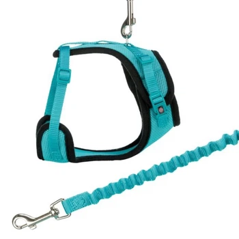 Шлейка для котів Trixie Y-Harness бірюзова 39-60 см 10 мм 1 м (MLZ12046)