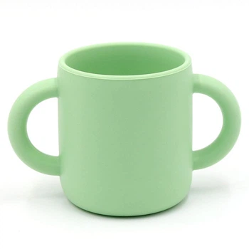 Силіконовий поїльник з двома ручками Pastel Green