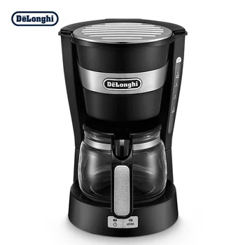 Кофеварка Delonghi, капельная кофеварка в американском стиле, небольшой термос для домашнего использования объемом 650 мл, фильтр для капель с регулируемой концентрацией и защитой от капель ICM14011.BK, черный, подарок на День святого Валентина.