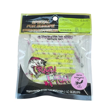 Приманка Crazy Fish Cruel leech 2.2" 8-55-22-6 кальмар упак (8шт),8-55-22-6